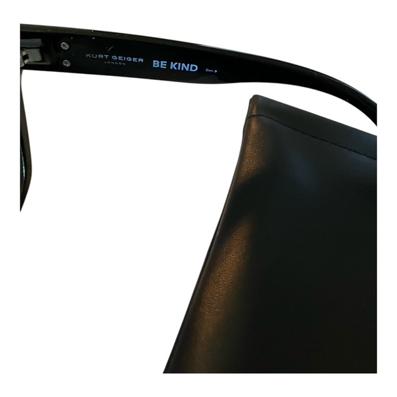 Kurt Geiger Black Cat-Eye Sunglasses with Green Mirrored Lenses. Case included - Picture 7 of 8